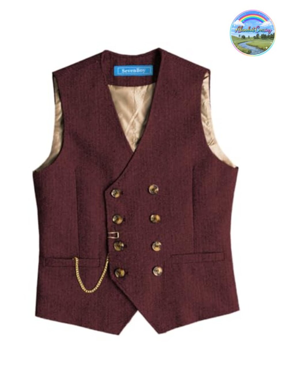 Men's Wool Blend Herringbone Tweed Suit Vest V-Neck Button Front Waistcoat